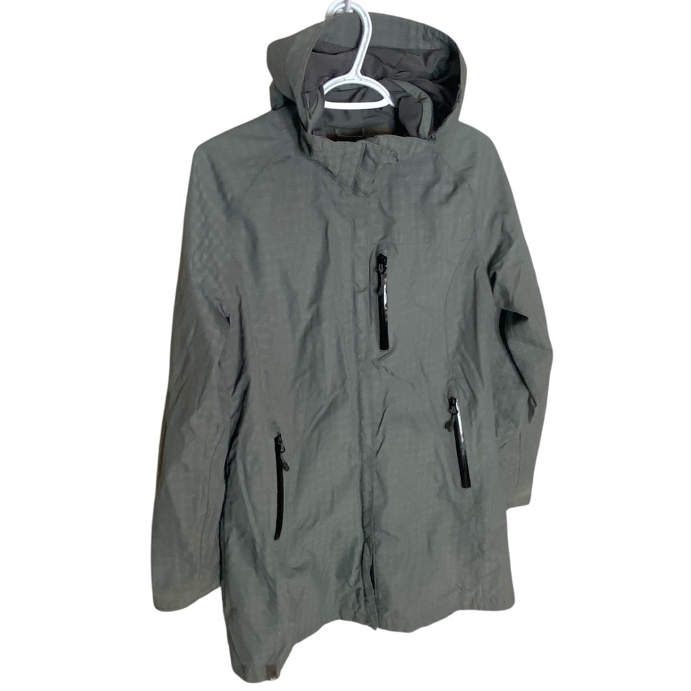 WIND RIVER Grey Hyper Dri Raincoat She’ll Jacket Hood Outerwear Size Medium
